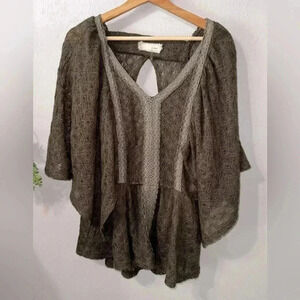 *SOLD* A’reve Mocha Knitted Blouse Size Medium